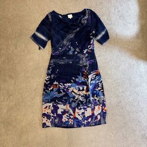 Anthropologie, Floral Dress, Navy, Size 8